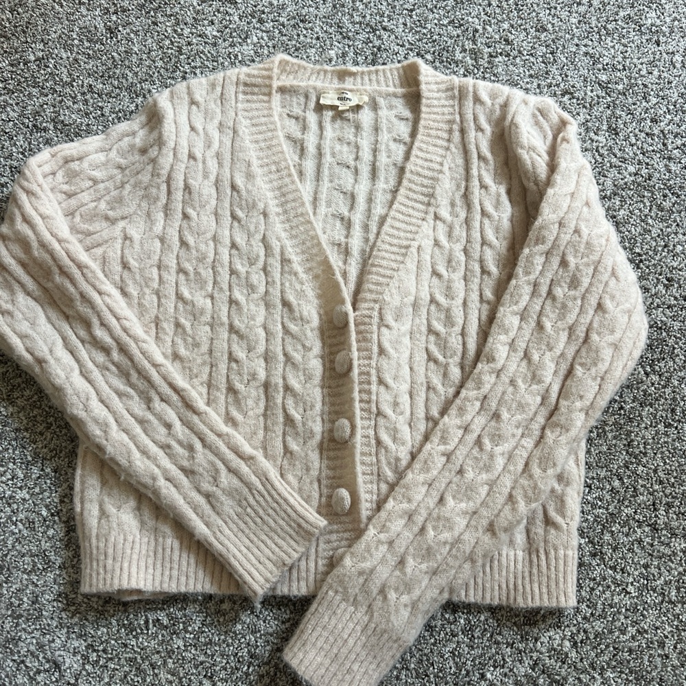 Entro Cream Cable Knit Cardigan